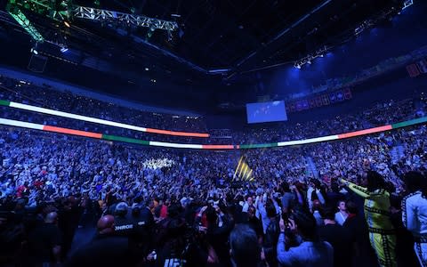 Scenes of utter mayhem here in Sin City as the biggest mixed martial arts event in history ended in a mass brawl between the teams of the two headline contenders, combat sports star Conor McGregor, of Ireland, and Dagestan's Khabib Nurmagomedov, who retained his Ultimate Fighting Championship lightweight crown by submitting his rival in the fourth round.