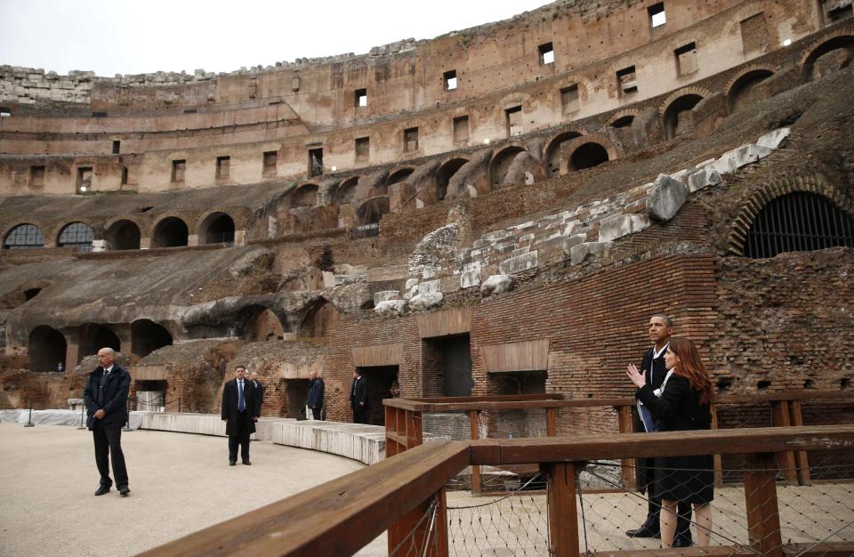 President Obama tours the Colosseum in Rome