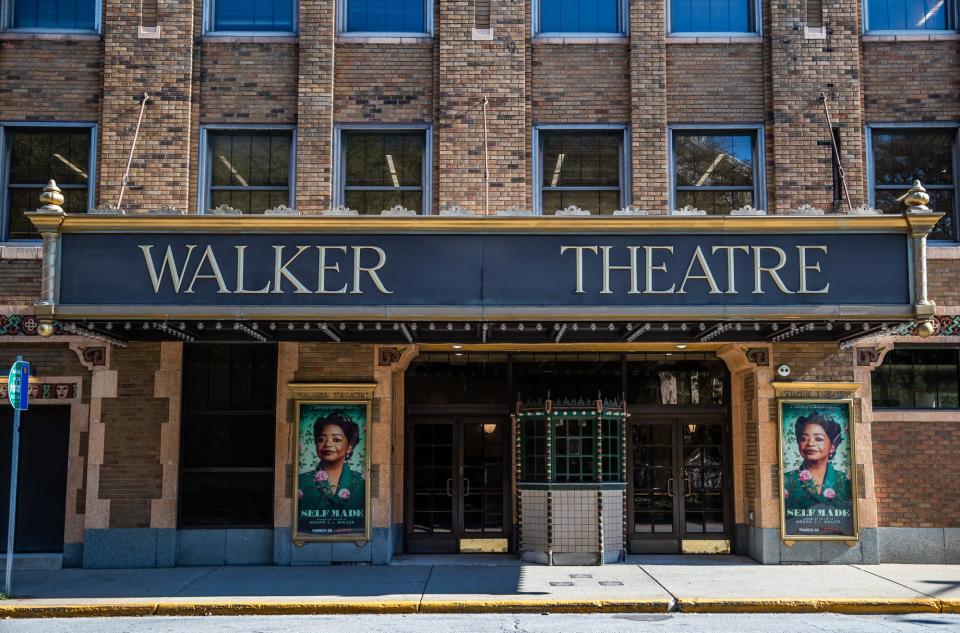 A look at the Madam C. J. Walker Theatre on Friday, Oct. 1, 2021, in Indianapolis. Recent renovations on the historic building included replacing mechanical systems, replacing the sign on the roof, masonry, lighting inside the theatre, additional conference and seminar rooms, updated wifi and more.