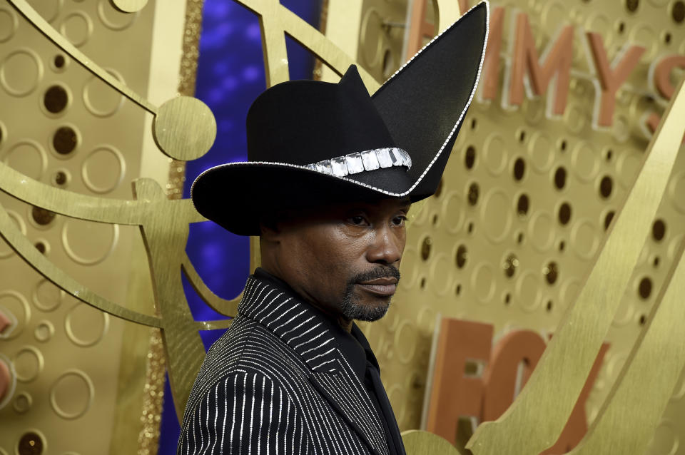 Billy Porter arrives at the 71st Primetime Emmy Awards on Sunday, Sept. 22, 2019, at the Microsoft Theater in Los Angeles. (Photo by Jordan Strauss/Invision/AP)