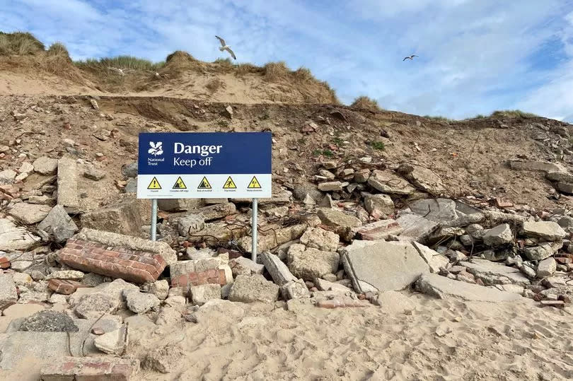 Rubble on Formby beach