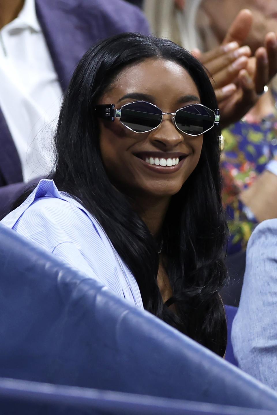 Simone Biles attends Day Ten of the 2024 US Open at USTA Billie Jean King National Tennis Center on September 4 (Getty Images)