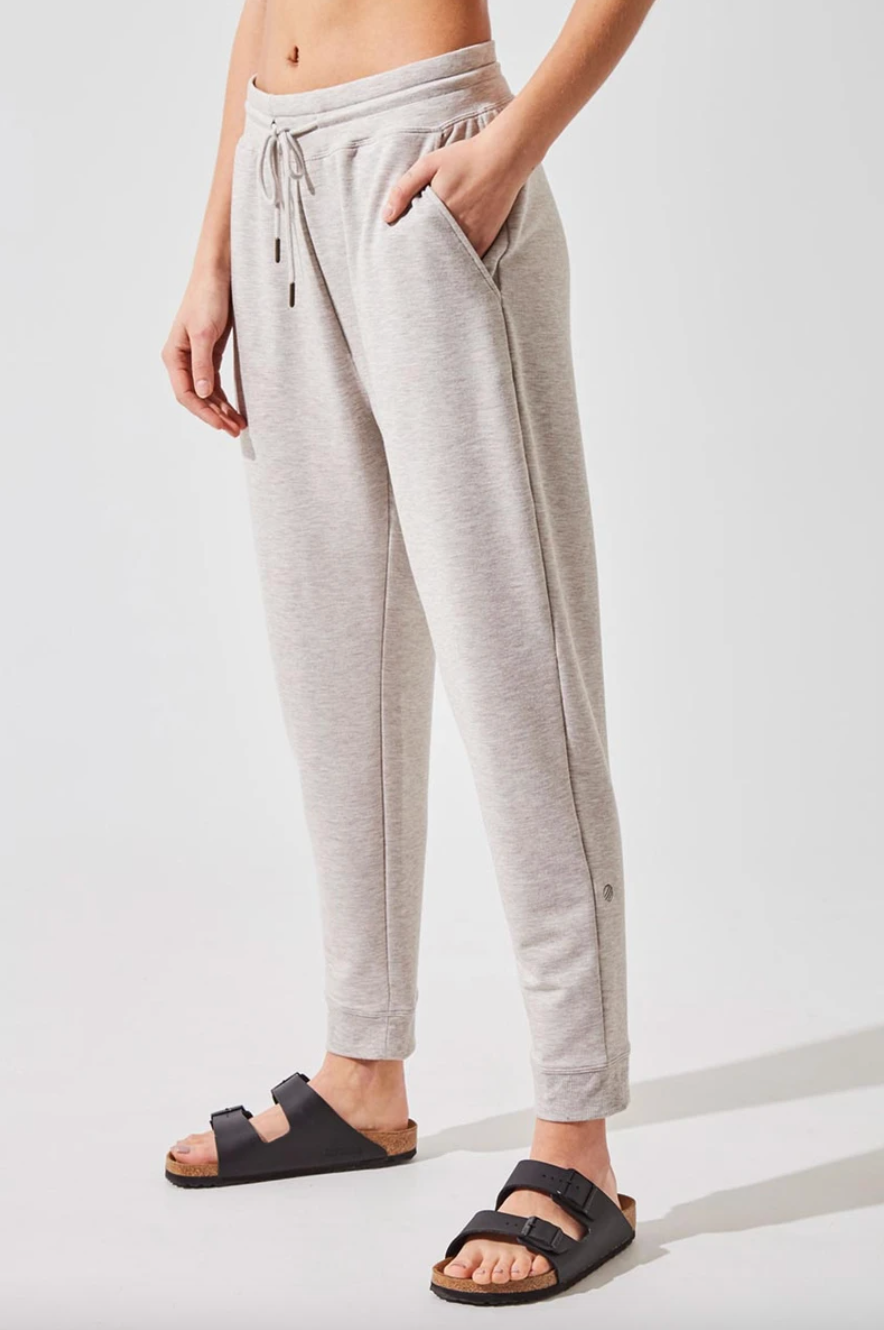 'Recruit' Recycled Polyester Luxe Sweatpants in Htr Oatmeal (Photo via MPG Sport)