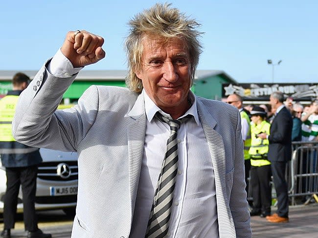  Rod Stewart at a Celtic game in 2016. He recently told an interviewer that he believes it's 