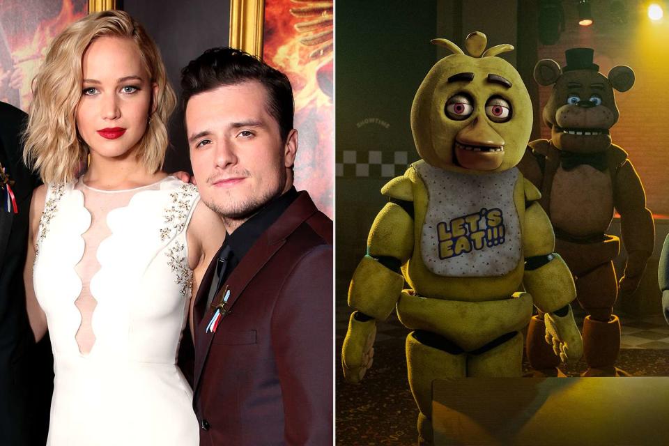 <p>Todd Williamson/Getty Images; Patti Perret/Universal Pictures</p> Jennifer Lawrence and Josh Hutcherson; <em>Five Nights at Freddy