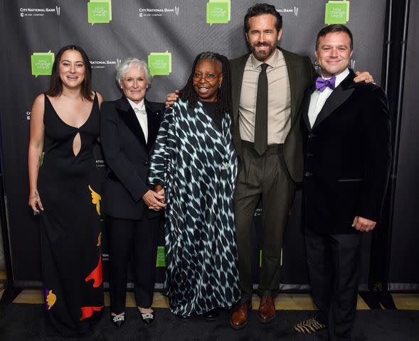 <p>Noam Galai/Getty</p> Zelda Williams, Glenn Close, Ryan Reynolds, Whoopi Goldberg, and Zak Williams attend Revels & Revelations 11 hosted by Bring Change To Mind in support of teen mental health at City Winery on October 09, 2023 in New York City.