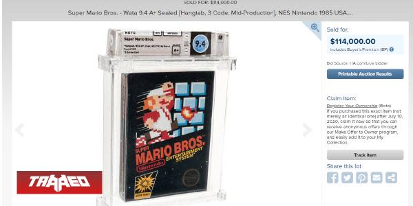 Copia sellada de Super Mario Bros. en NES se vendió por más de $ 114,000 dólares