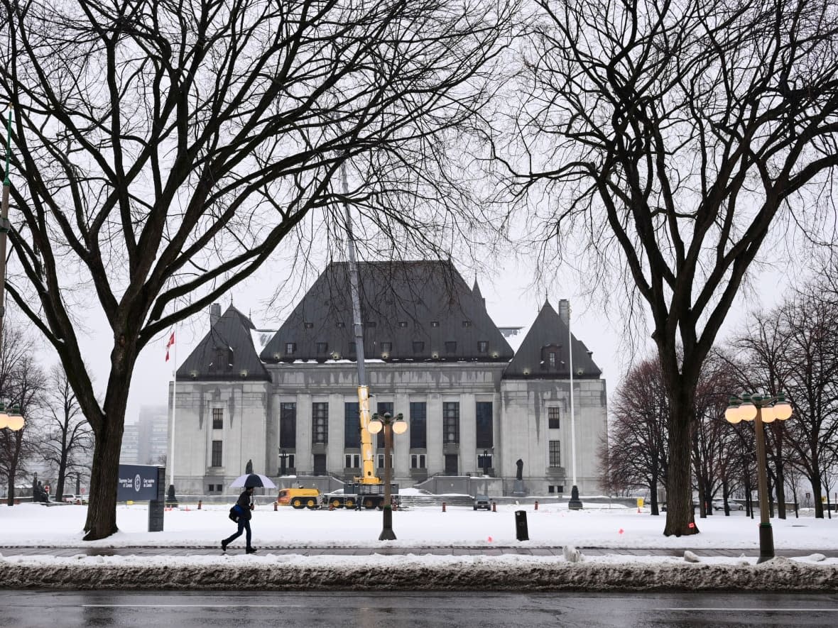 The Supreme Court of Canada in Ottawa in November 2020. On Tuesday, the court will hear appeals centred on a Yukon First Nation's requirement for elected officials to live on settlement land, and whether that violates the Charter rights of citizens living elsewhere. (The Canadian Press/Sean Kilpatrick - image credit)