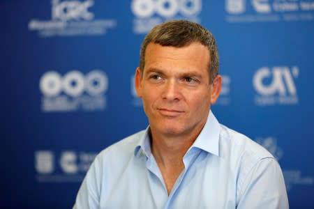 Nadav Zafrir, CEO of Israeli cyber group Team8 looks on during an interview with Reuters at a cyber conference at Tel Aviv University