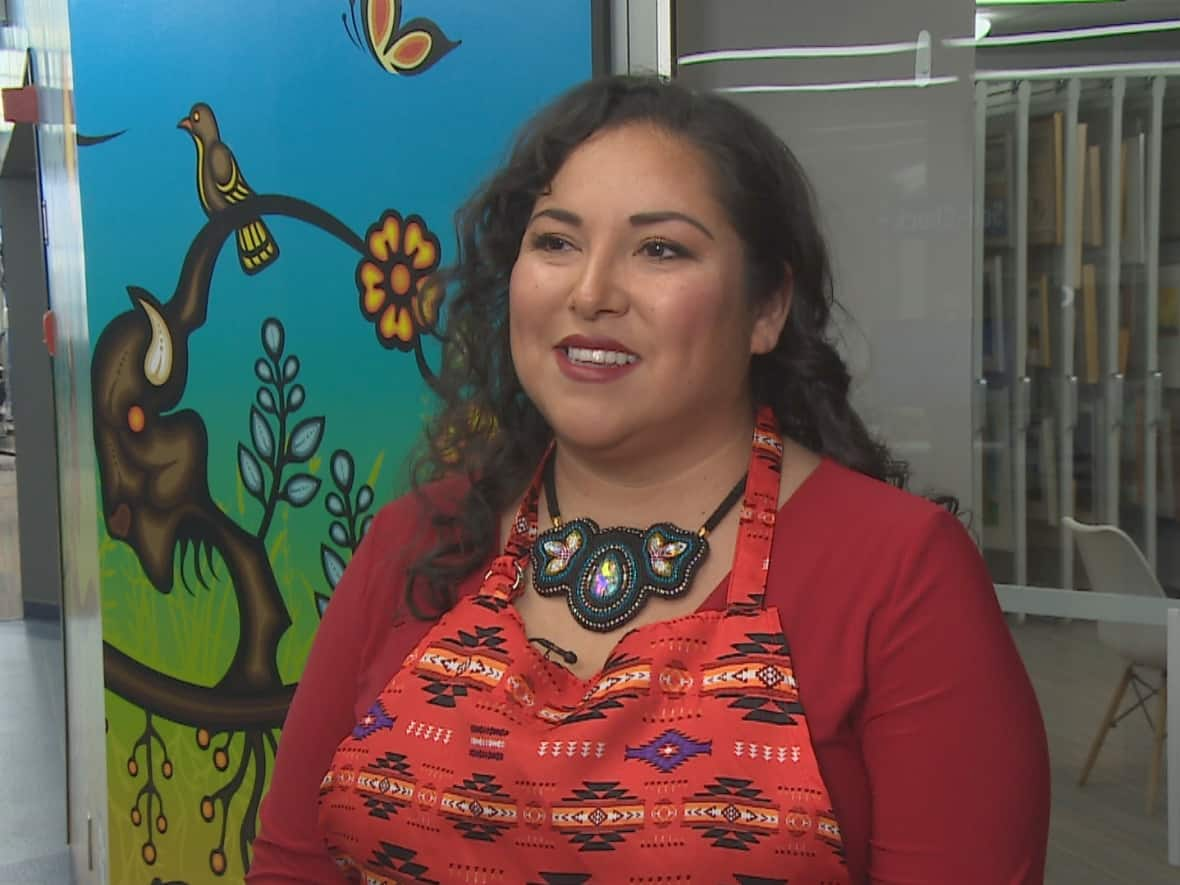 Jodi Robson hosted a cooking class on boulette soup Tuesday for the Regina Public Library. (Richard Agecoutay/CBC - image credit)