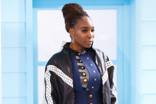 Venus Williams Looks Edgy in Leather Minidress & Louis Vuitton