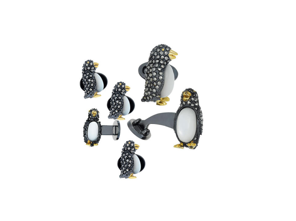 Jan Leslie Marcasite Penguin Cuff Links & Studs Set, $1,245 at Neiman Marcus 