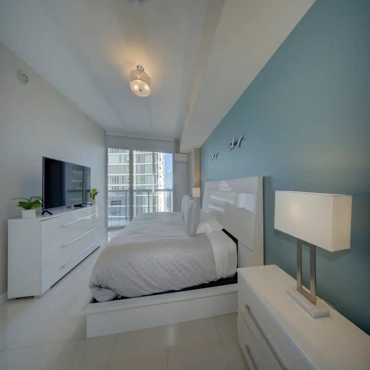 the condo's bedroom