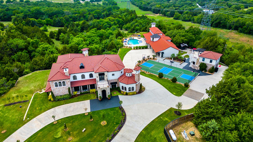 An aerial view of the property