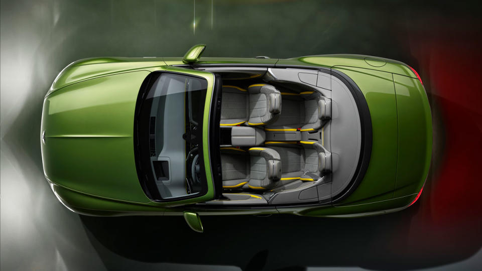 A bird's-eye view of the open-top Continental GTC Speed.