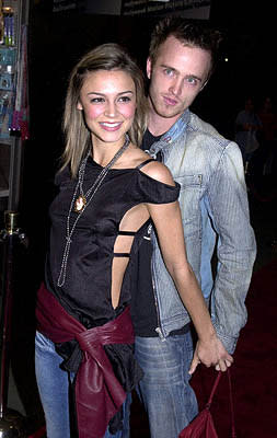 Samaire Armstrong and Aaron Paul at the LA premiere of Screen Gems' Resident Evil