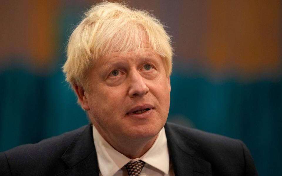 Boris Johnson at the Little Venice Sports Centre in west London - Matt Dunham/PA Wire