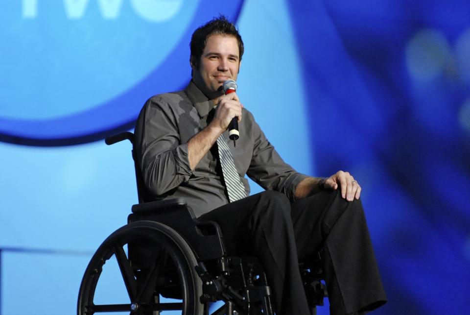 At one point, David Osmond needed to use a wheelchair because of his MS symptoms. (Photo courtesy of David Osmond)