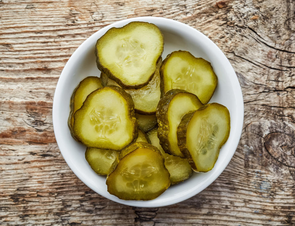 Pickles, the kind made without vinegar such as&nbsp;<a href="http://www.fermented-foods.com/fermented-foods/sour-pickles-recipe-probiotic-recipes" target="_blank">sour pickles</a>, are a <a href="http://gizmodo.com/how-pickles-got-caught-up-in-the-latest-health-fad-1791126835" target="_blank">good source of probiotics</a>. The&nbsp;sea salt and water solution feeds the growth of good bacteria, which makes these <a href="http://www.webmd.com/digestive-disorders/ss/slideshow-probiotics" target="_blank">pickles good for digestion</a>.