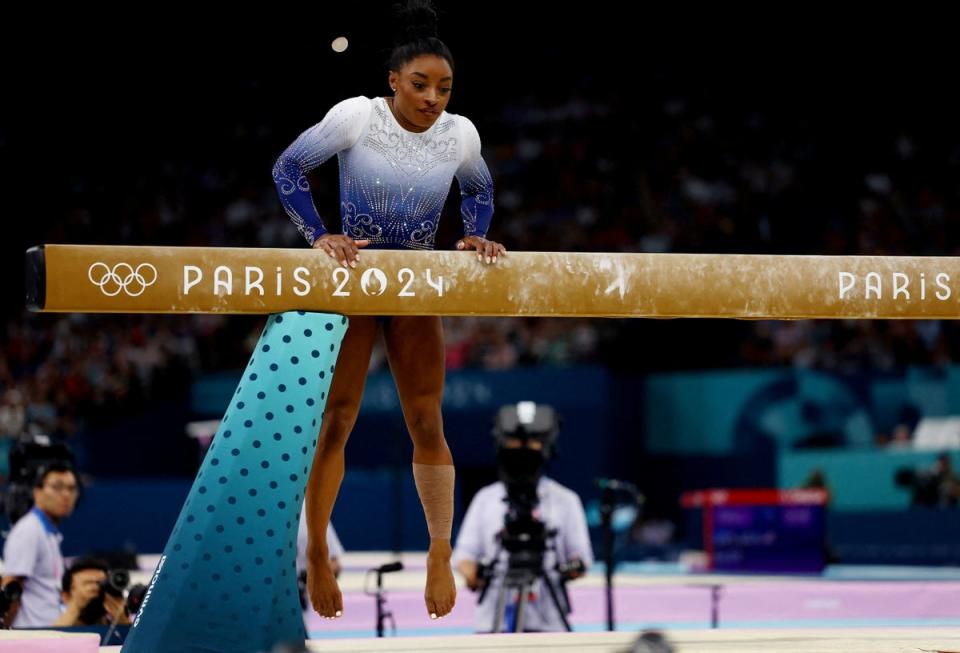 Simone Biles hits out at ‘weird’ atmosphere for Olympics beam final as