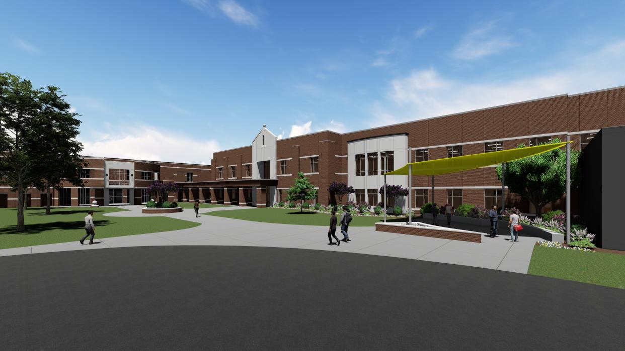 A rendering of Lausanne's planned new upper school, which would be significantly larger than the current one.