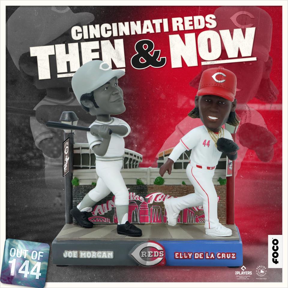 FOCO's Joe Morgan and Elly De La Cruz Then and Now bobblehead