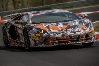 Lamborghini Aventador SVJ during Nürburgring lap record attempt