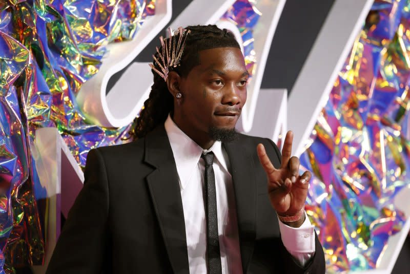 Offset arrives on the red carpet at the MTV Video Music Awards at the Prudential Center in Newark, N.J., on September 12. File Photo by John Angelillo/UPI