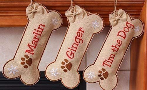 Burlap Dog Christmas Stocking