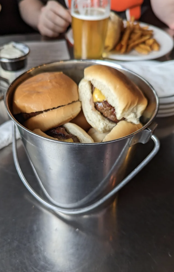 sliders in a bucket