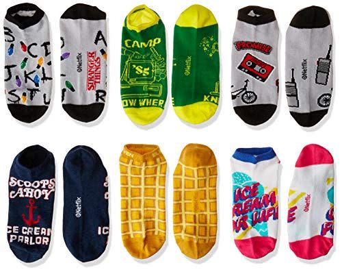 7) Stranger Things Adult Socks 6pc Pack Low Cut Assorted Designs Size 4-10