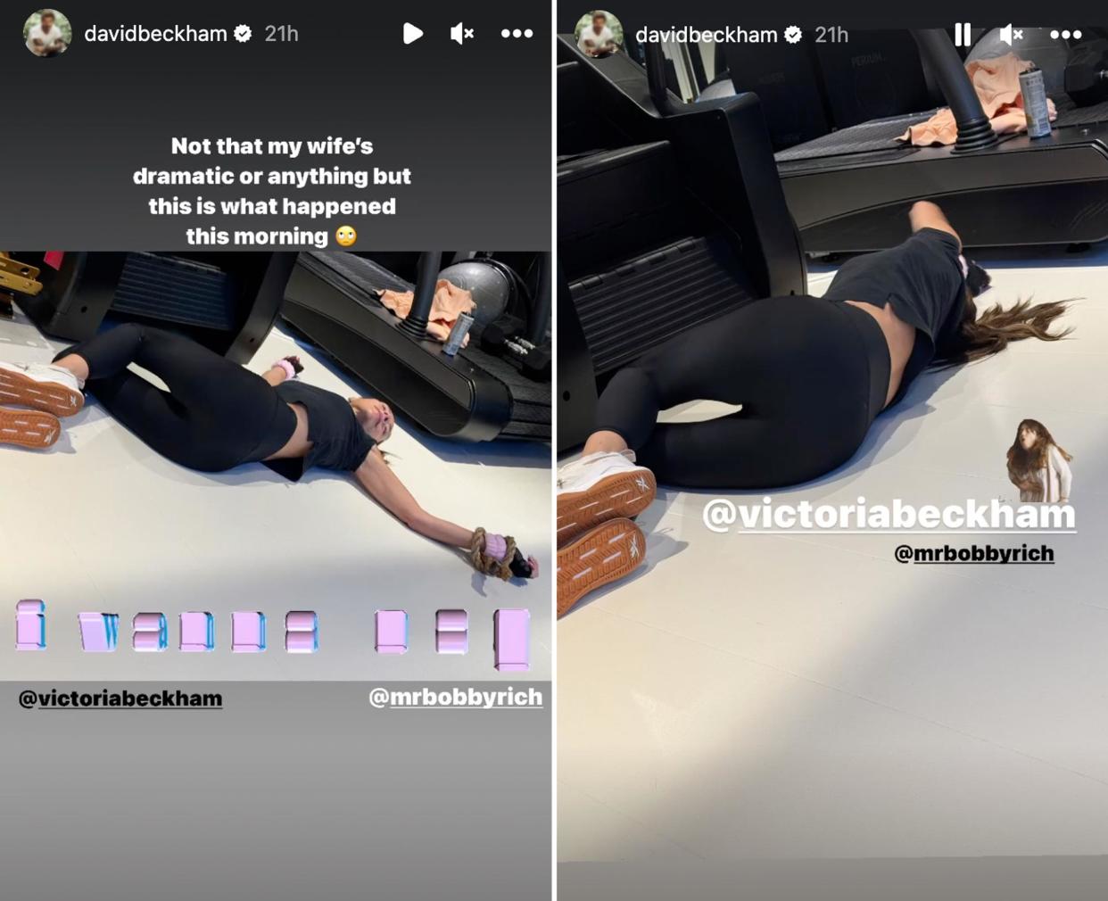 David Beckham and Victoria Beckham Playfully Roast Each Other’s Post-Workout Moods