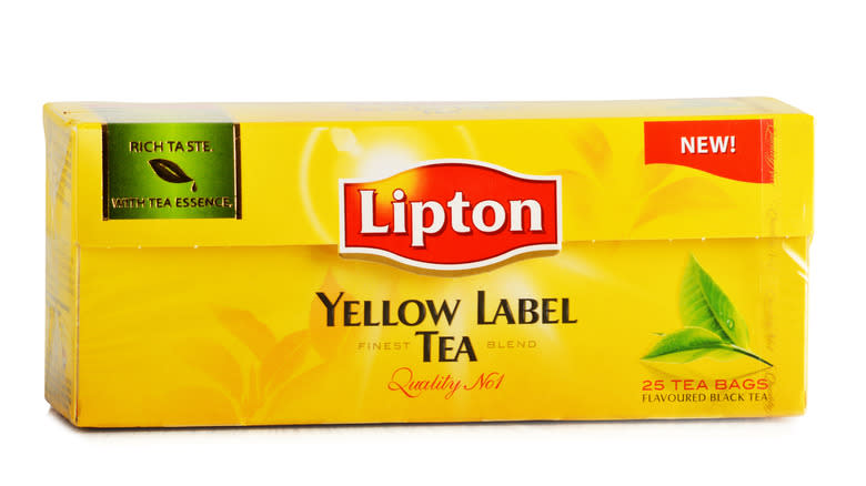 Box of Yellow Label Lipton tea