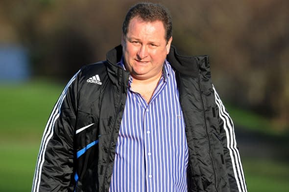 File photo dated 26/11/2009 of Sports Direct tycoon Mike Ashley who tried to muscle in at the last minute on the Chinese takeover of House of Fraser by snapping up an 11% stake in the department store, it was reported today. PRESS ASSOCIATION Photo. Issue date: Sunday April 6, 2014. The Newcastle United owner bought the shares from entrepreneur Sir Tom Hunter a week ago, according to the Sunday Times, before trying to derail the sale of the business to Nanjing-based conglomerate Sanpower by buying out other investors. See PA story CITY Fraser. Photo credit should read: Owen Humphreys/PA Wire