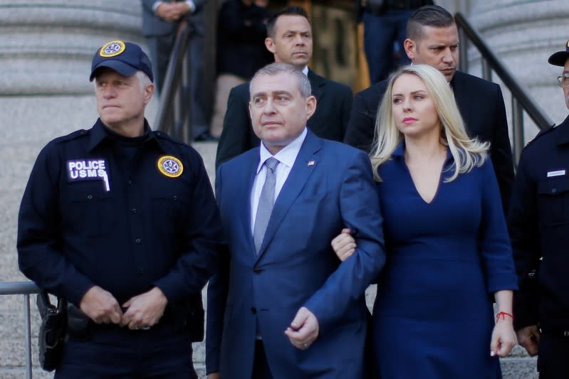 Ukrainian-American businessman Lev Parnas exits following his arraignment at the United States Courthouse in the Manhattan borough of New York