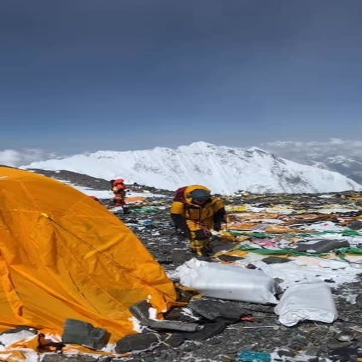 trash on Mt. Everest