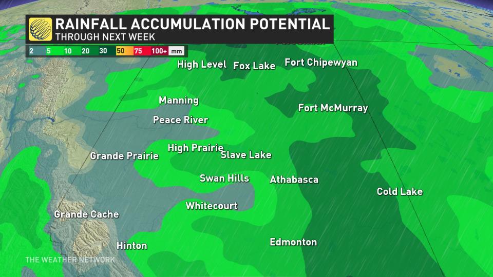 Alberta rainfall potential totals through next week_May 8