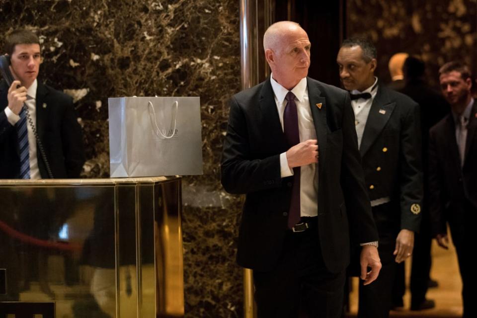 <div class="inline-image__caption"><p>Keith Schiller, private security director for Donald Trump and recently named as deputy assistant to the president and director of Oval Office operations, walks through the lobby at Trump Tower, January 5, 2017 in New York City.</p></div> <div class="inline-image__credit">Drew Angerer/Getty</div>