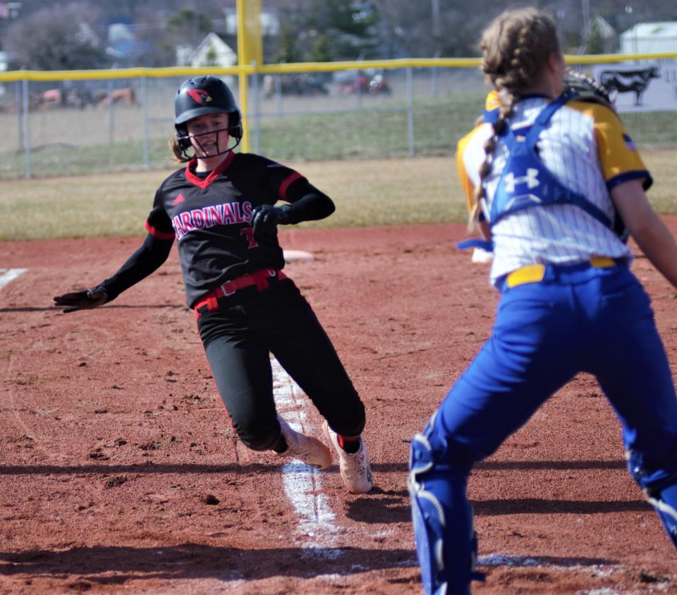 Johannesburg-Lewiston softball debuted their new field after two years on the road on Monday, April 8 as they swept Mio to open their season with a 2-0 record.