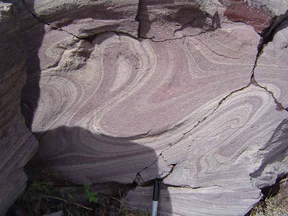 Lava from an eruption of the Yellowstone supervolcano that was created by ash, which turned to lava when it hit the ground far from the eruption and energy was converted into heat to turn it to laval.