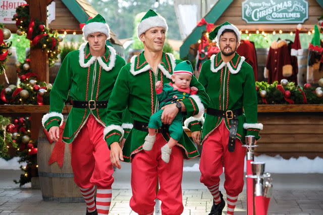 Bettina Strauss/Hallmark Media Paul Campbell, Andrew Walker and Tyler Hynes in 'Three Wise Men and a Baby'