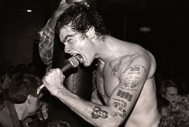 <p>Jim Saah</p> Henry Rollins of Black Flag live in 1983, featured in Jim Saah's book 'In My Eyes'