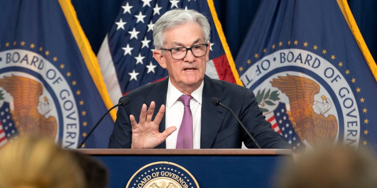 Jerome Powell, Vorsitzender der US-Notenbank Fed, während einer Pressekonferenz in Washington.<span class="copyright">Jacquelyn Martin/AP/dpa</span>