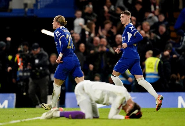 Conor Gallagher celebrates his winner