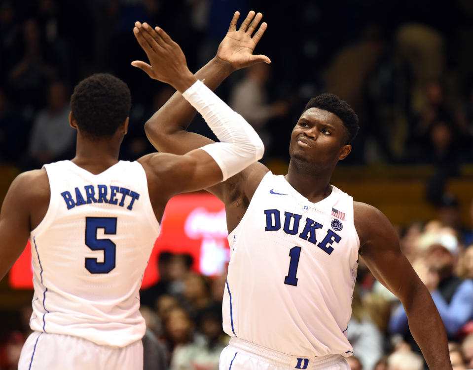 R.J. Barrett and Zion Williamson will reportedly hear their names called early Thursday. (Reuters)