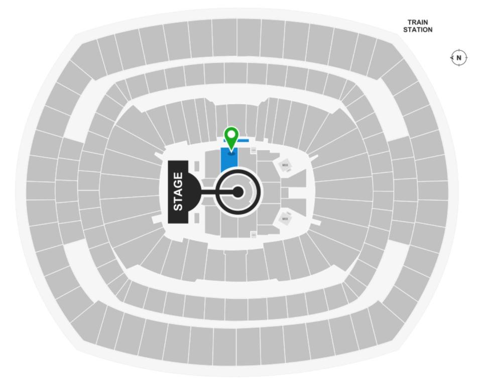 A map of where the author seat's where inside MetLife Stadium.