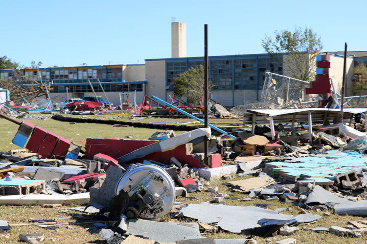 Dallas schools, including Thomas Jefferson High School, were severely damaged in a 2019 tornado. (Dallas Independent School District)