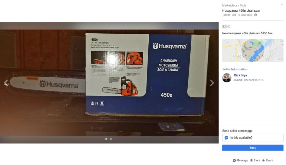 A Facebook Marketplace listing from Richard Nye. (Perrysburg Township Police Department)