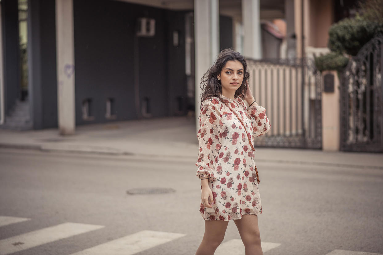 Woman walking in the city