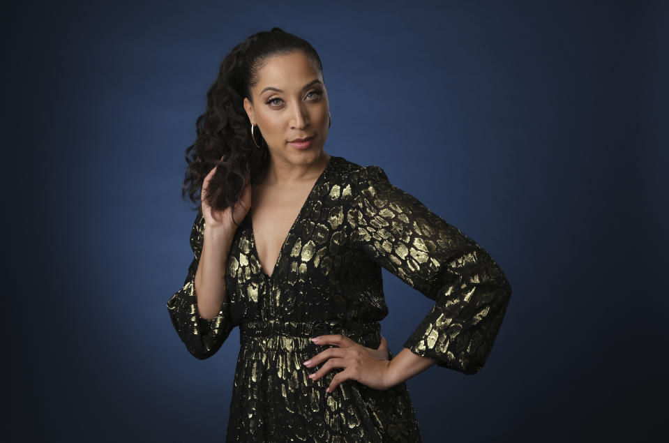 FILE - Robin Thede, the creator, star and executive producer of the HBO comedy series "A Black Lady Sketch Show," poses for a portrait during the 2019 Television Critics Association Summer Press Tour on July 24, 2019, in Beverly Hills, Calif. Thede is nominated for an Emmy award for outstanding variety series. (Photo by Chris Pizzello/Invision/AP, File)